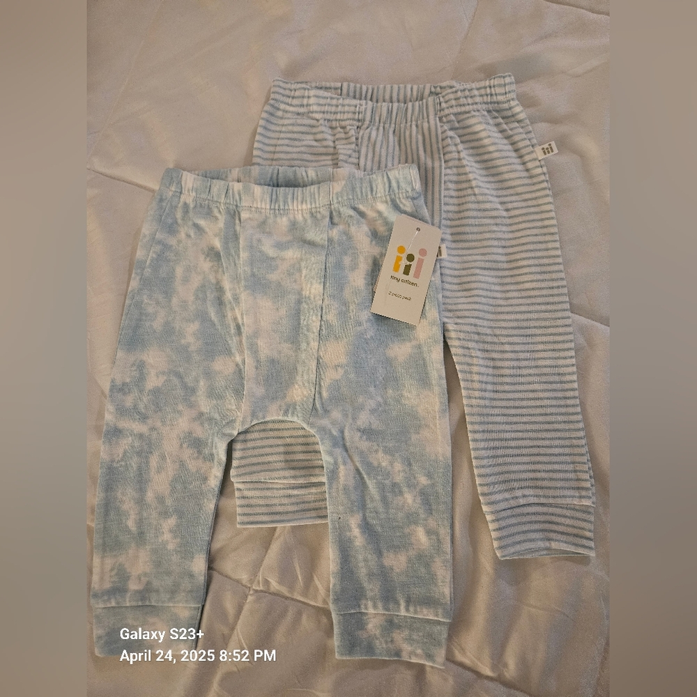 Blue and White Kids Leggings